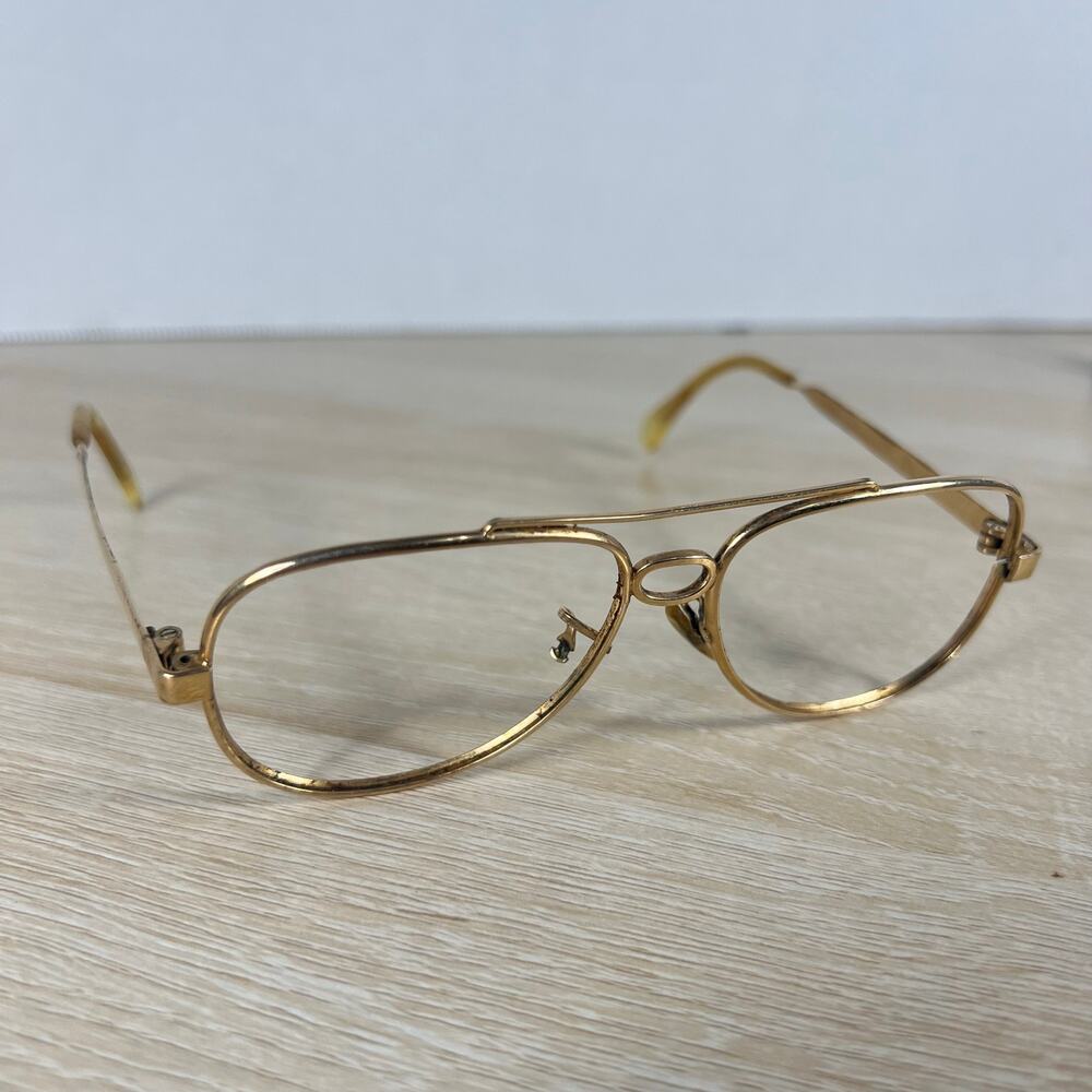 RARE! Vintage Bausch & Lomb 5 1/4 Germany 1/30 10K GOW Aviator Sunglasses 50-18